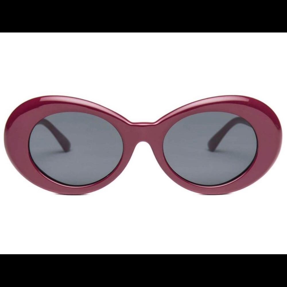 Burgundy Kurt Cobain 90s Clout Sunglasses